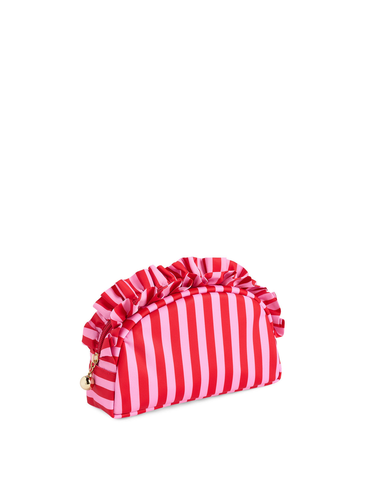STRIPE RUFFLE ZIP POUCH