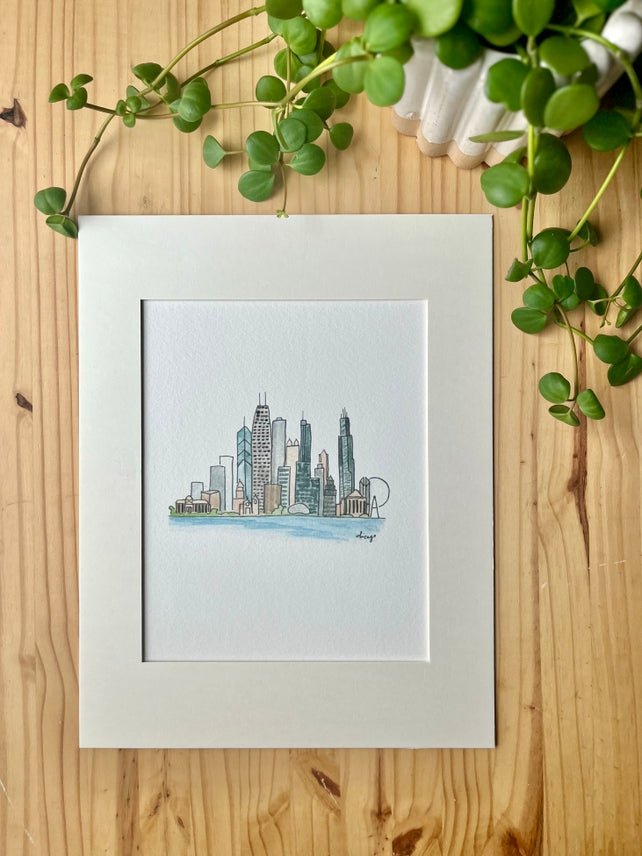 CHICAGO SKYLINE WATERCOLOR DIY