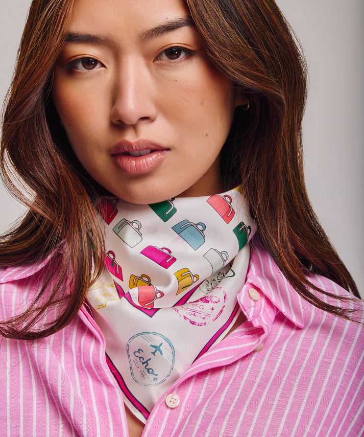 VINTAGE LUGGAGE SILK SQUARE