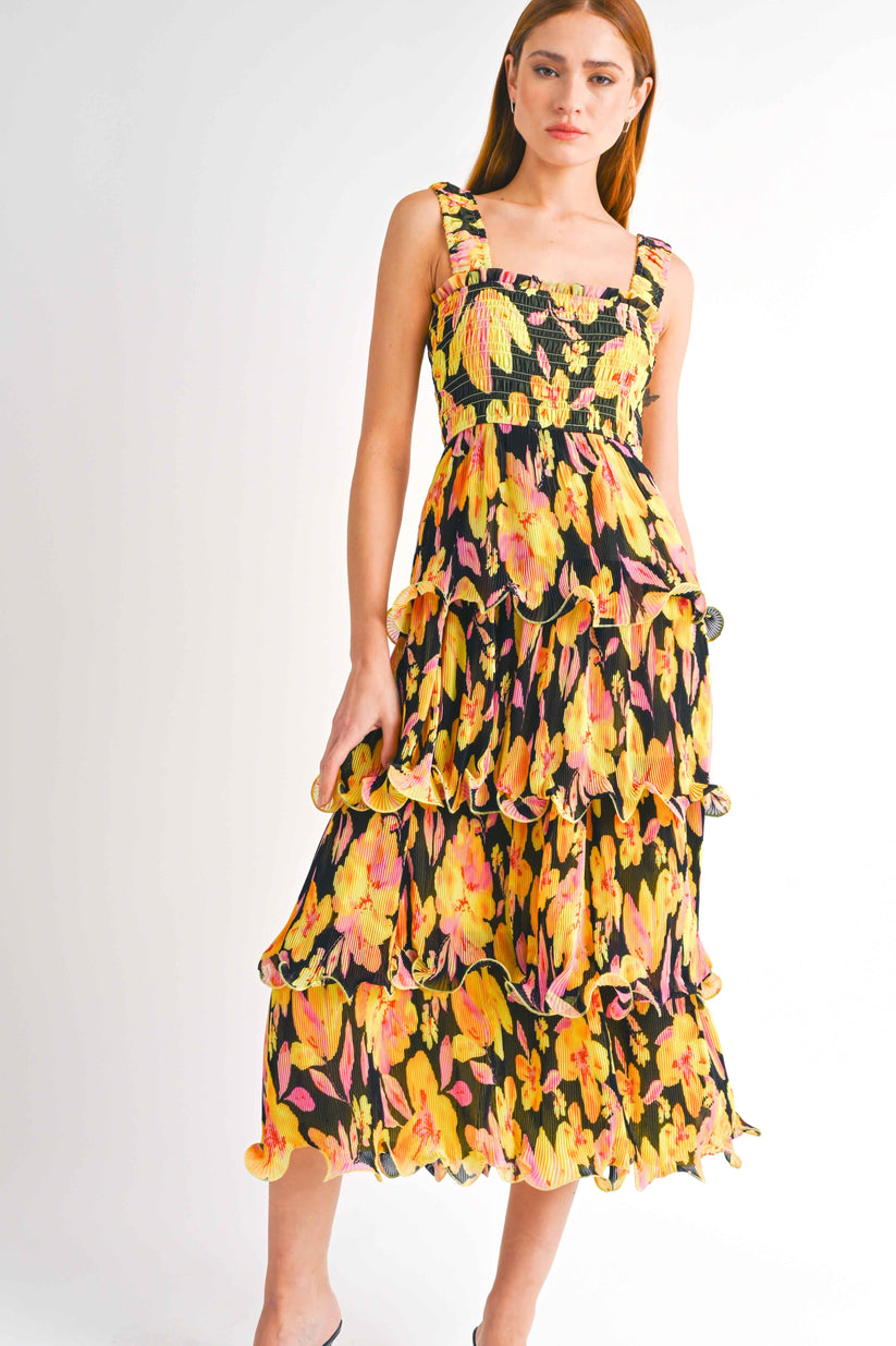 YELLOW FLORAL DRESS