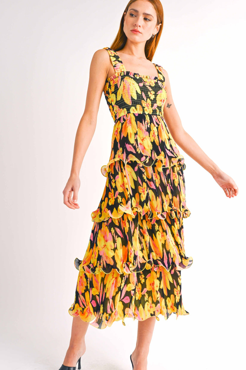 YELLOW FLORAL DRESS