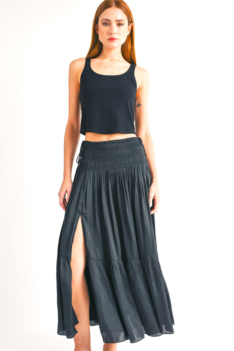 MELORY SMOCKED WAIST MAXI SKIRT