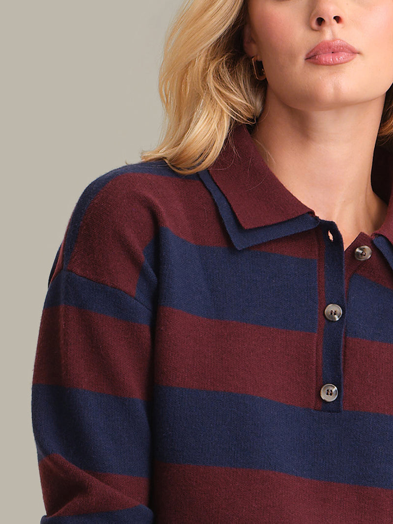 LENNON DOUBLE COLLAR RUGBY PULLOVER