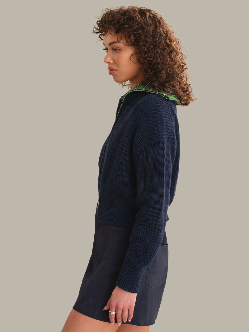 ANTONIA ZIP JACKET W INTERNAL STRIPE