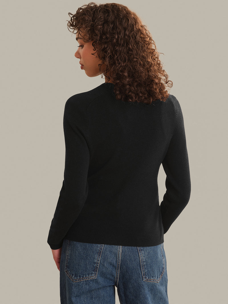 CALLOWAY MIXED BUTTON HIGH NECK