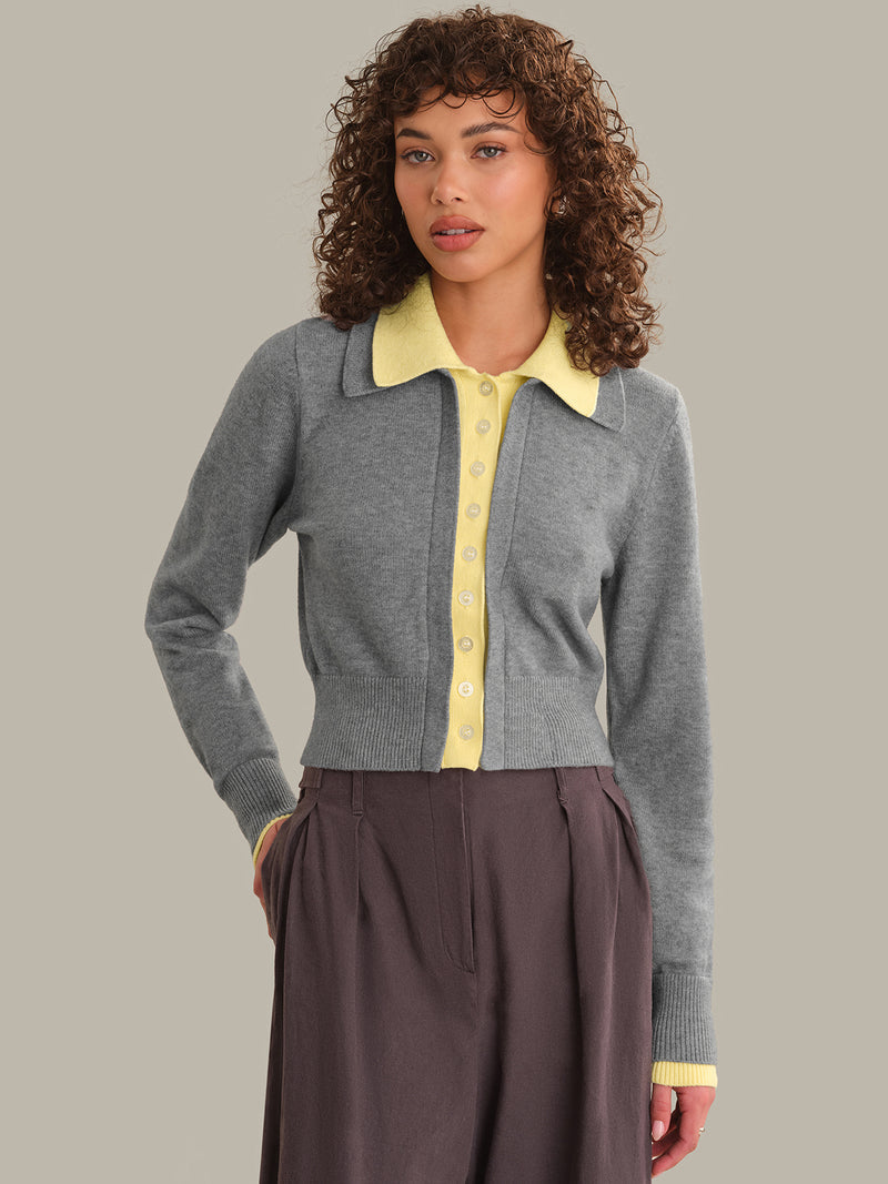 PRISCILLA FAUX DOUBLE LAYER CARDI