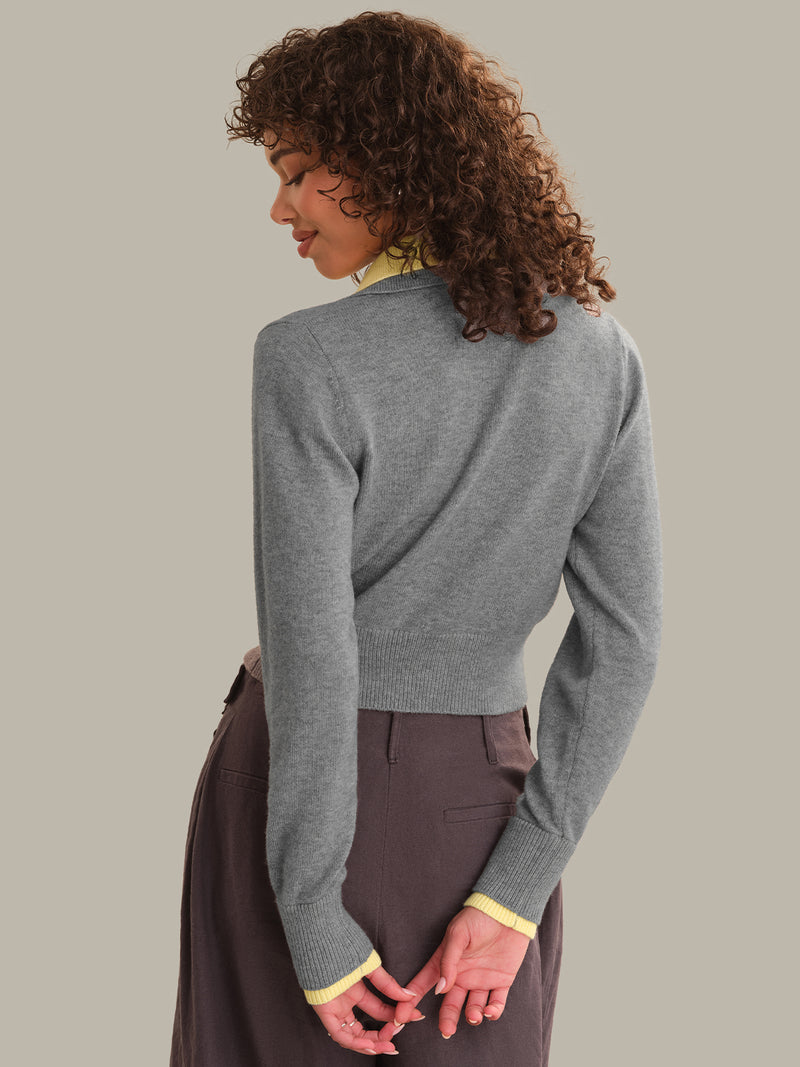 PRISCILLA FAUX DOUBLE LAYER CARDI