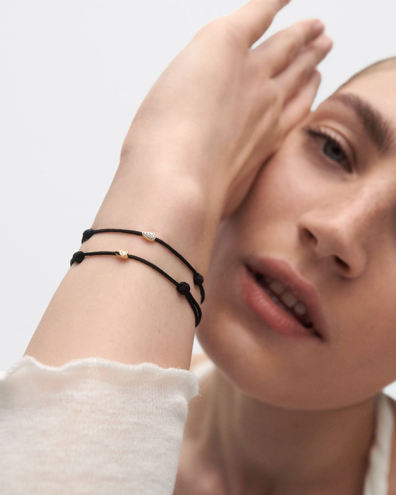 ISA DIAMOND CORD BRACELET BLACK