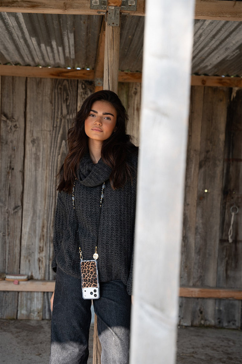 LCF CHAIN CHIARA BLACK/GRAY BEADS