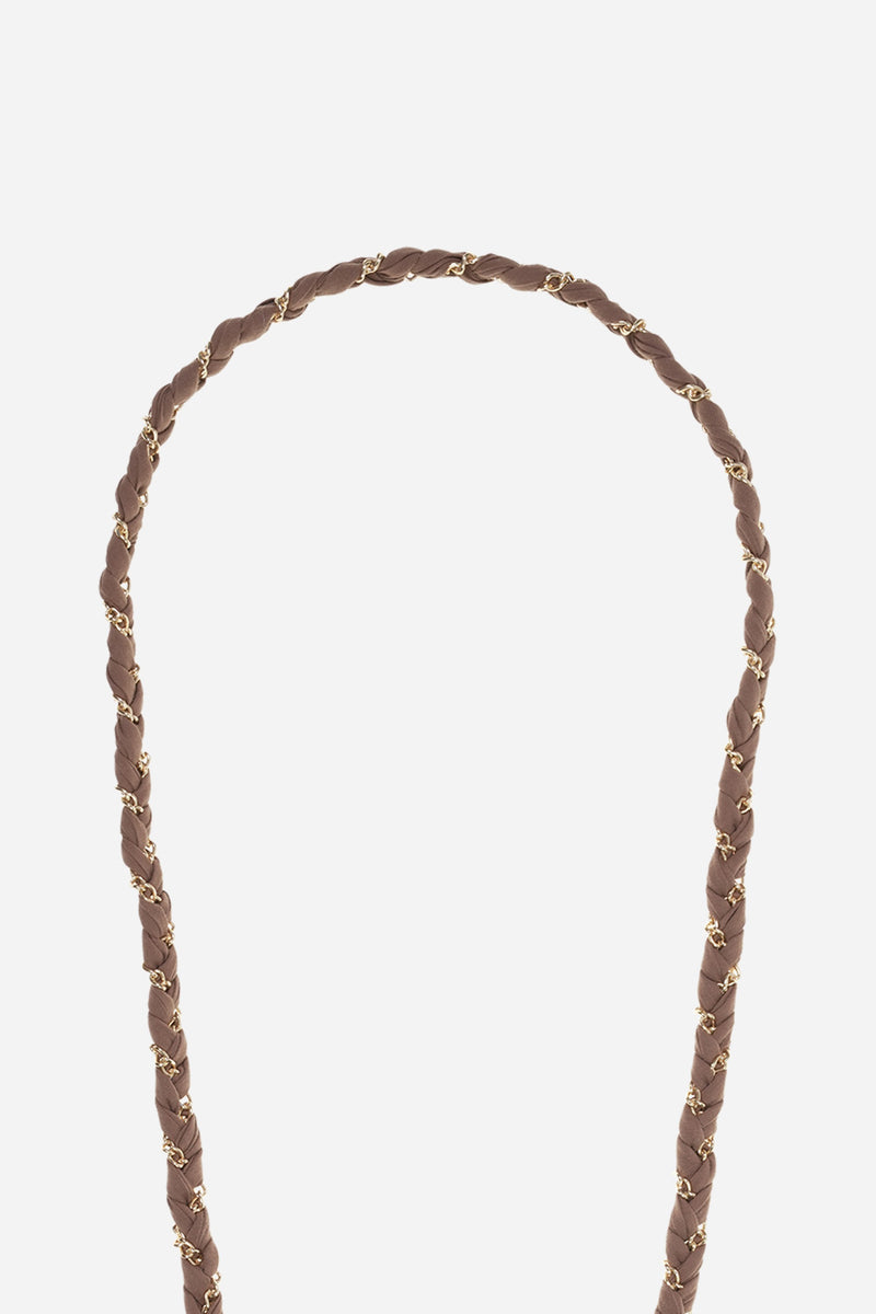 LCF CHAIN DOHA BROWN FABRIC/GOLD CHAIN