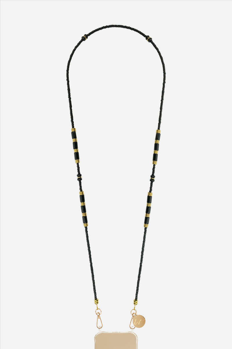 LCF CHAIN ORNELLA BLACK/GLD BEADS