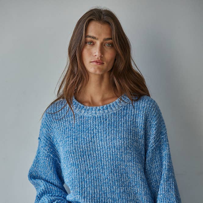 MOCK NECK COTTON SWEATER