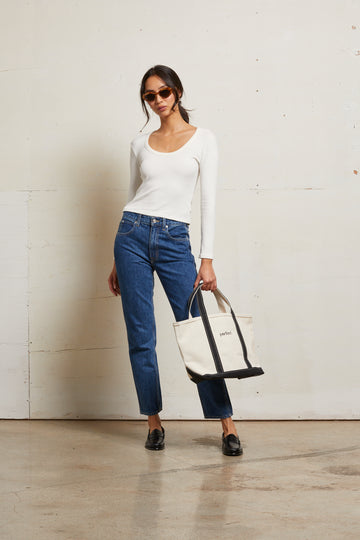 JOSIE 2X1 SWEATER RIB LS UNECK