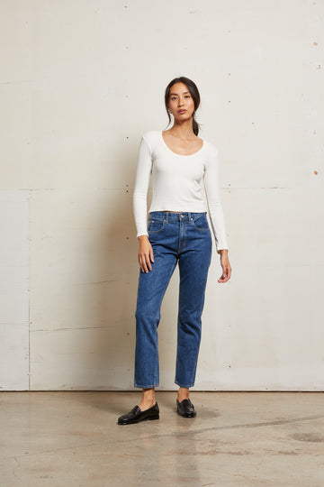JOSIE 2X1 SWEATER RIB LS UNECK