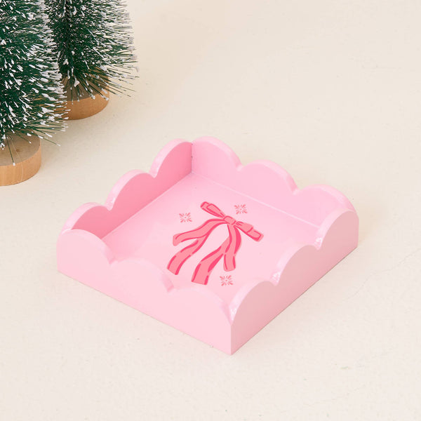 SCALLOP TRINKET TRAY BOW BLUSH