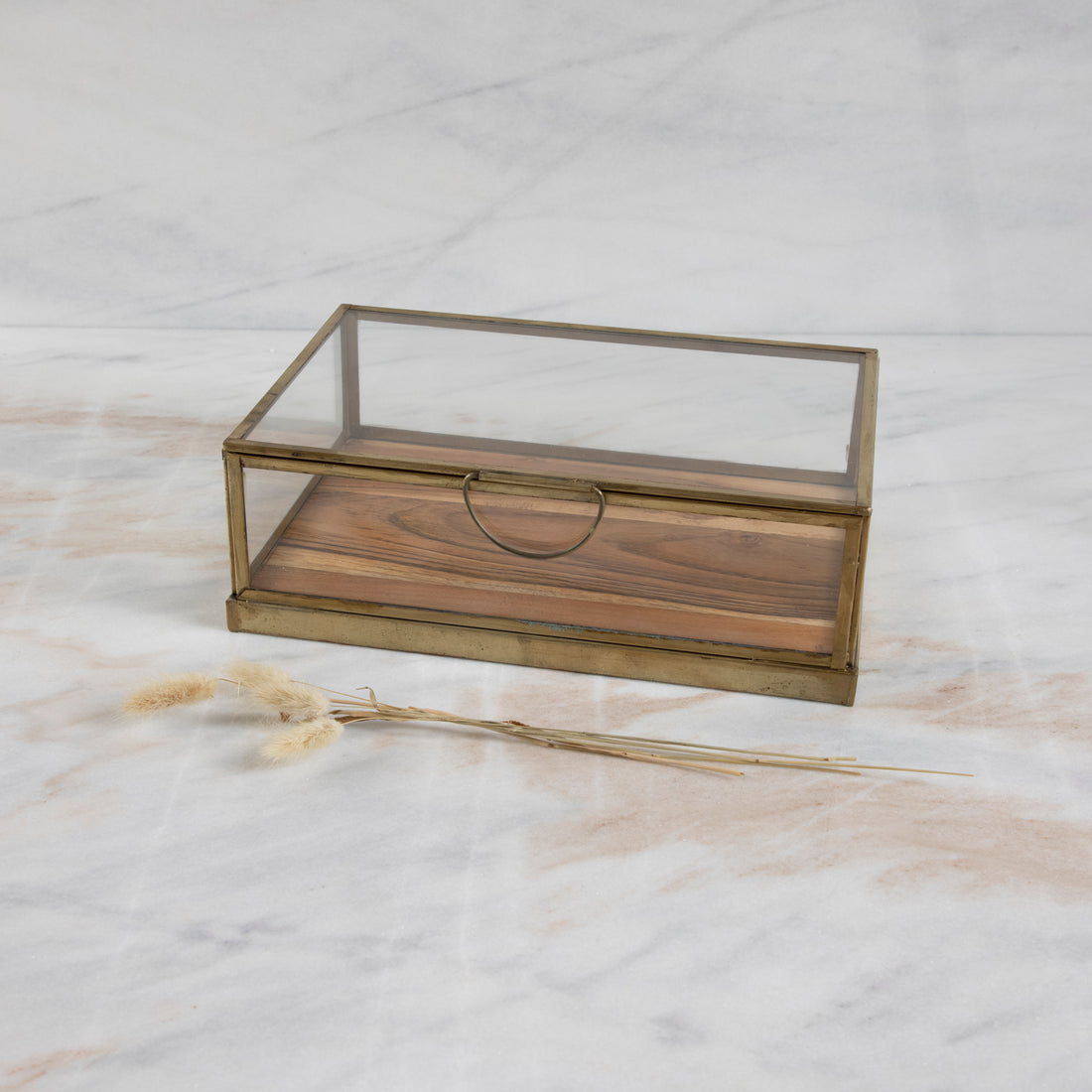 GLASS/WOOD DISPLAY CASE SMALL