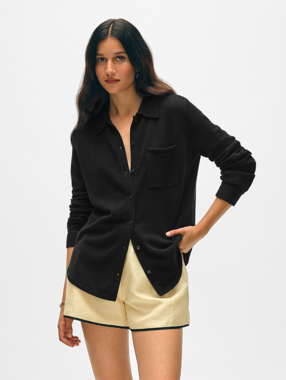 CASHMERE BUTTON SHIRT