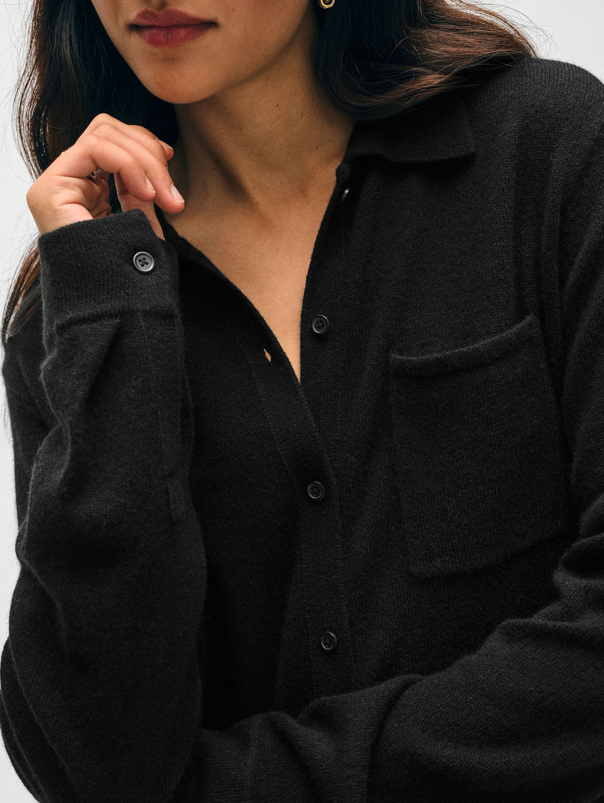 CASHMERE BUTTON SHIRT