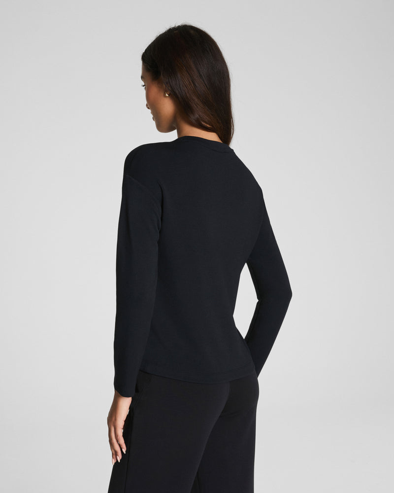 AIRESSENTIALS LONG SLEEVE SIDE SLIT TOP