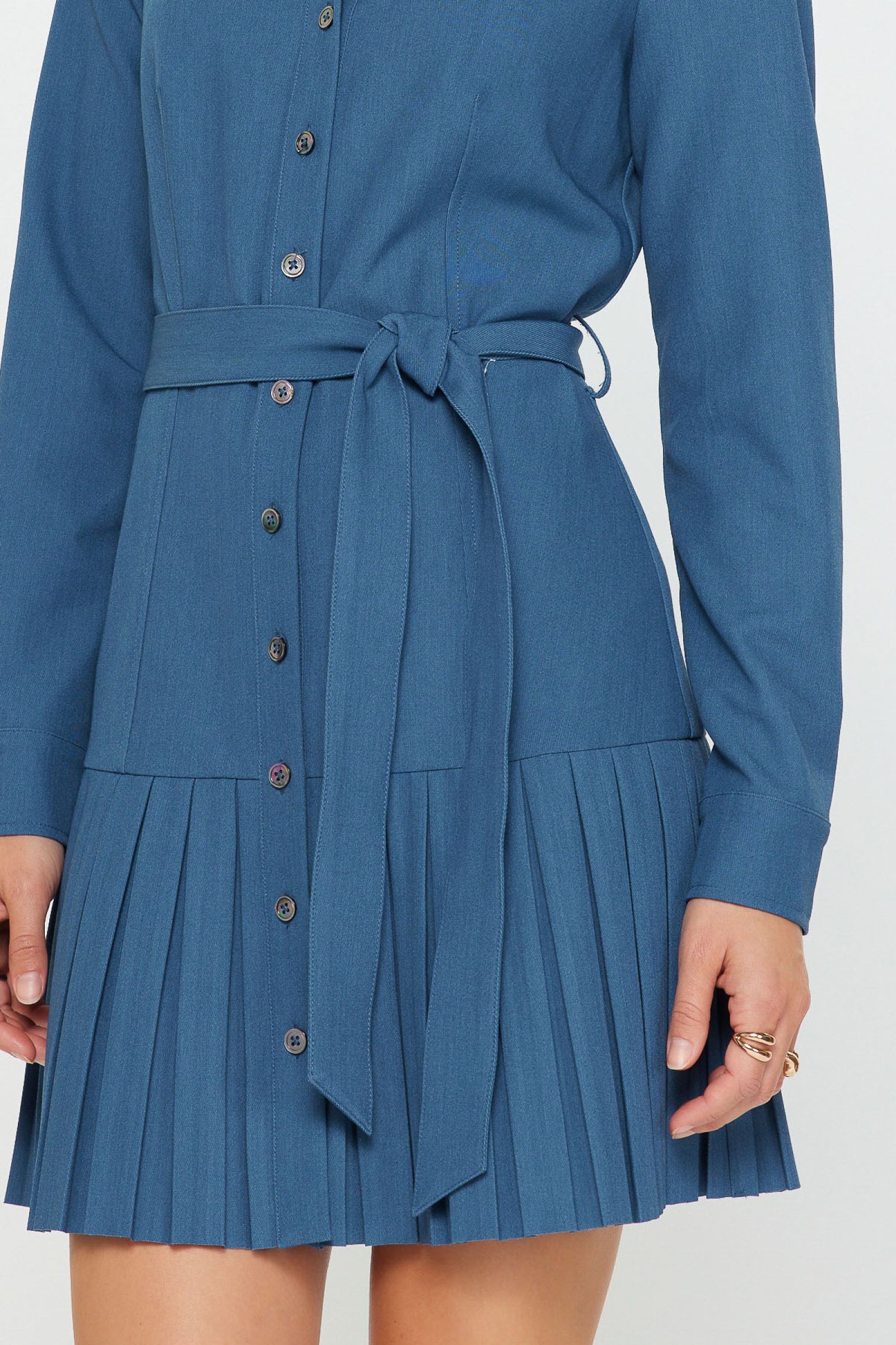 button up pleated dress Black Sleeveless Button Up Pleated Dress with Belt M