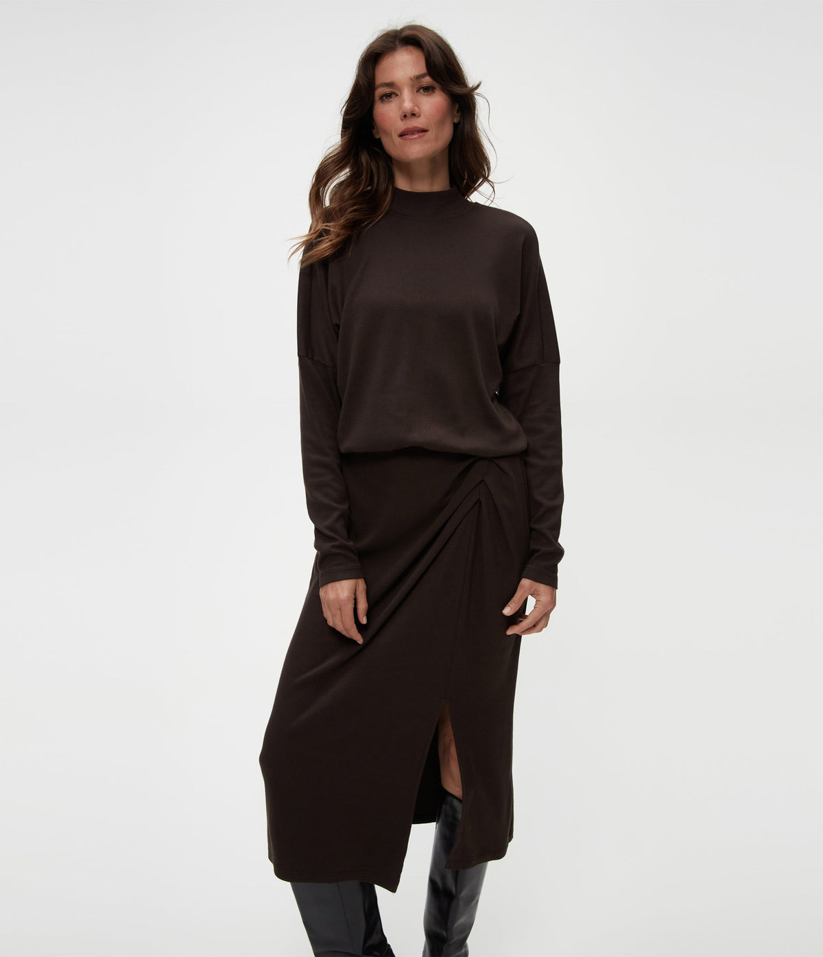 LILA BLOUSON MIDI DRESS