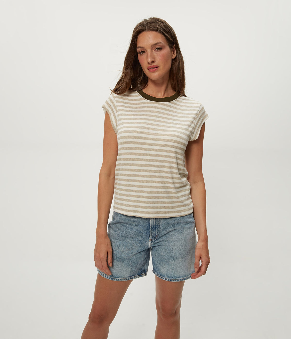 TANYA POWER SHOULDER TEE