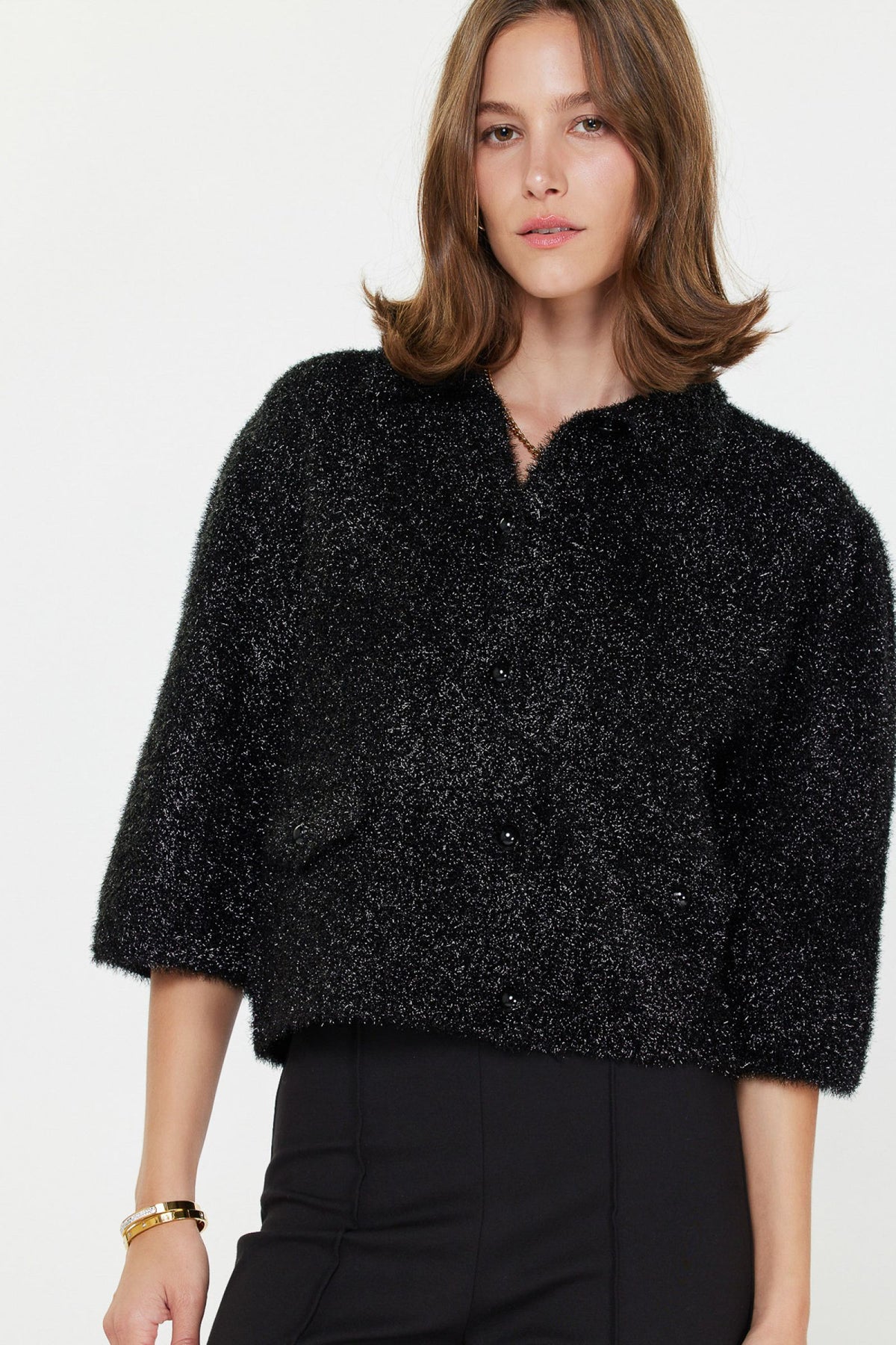 FUZZY METALLIC JACKET