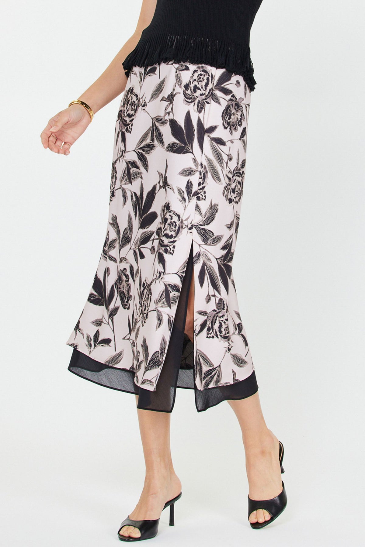 PRINTED MIDI SKIRT