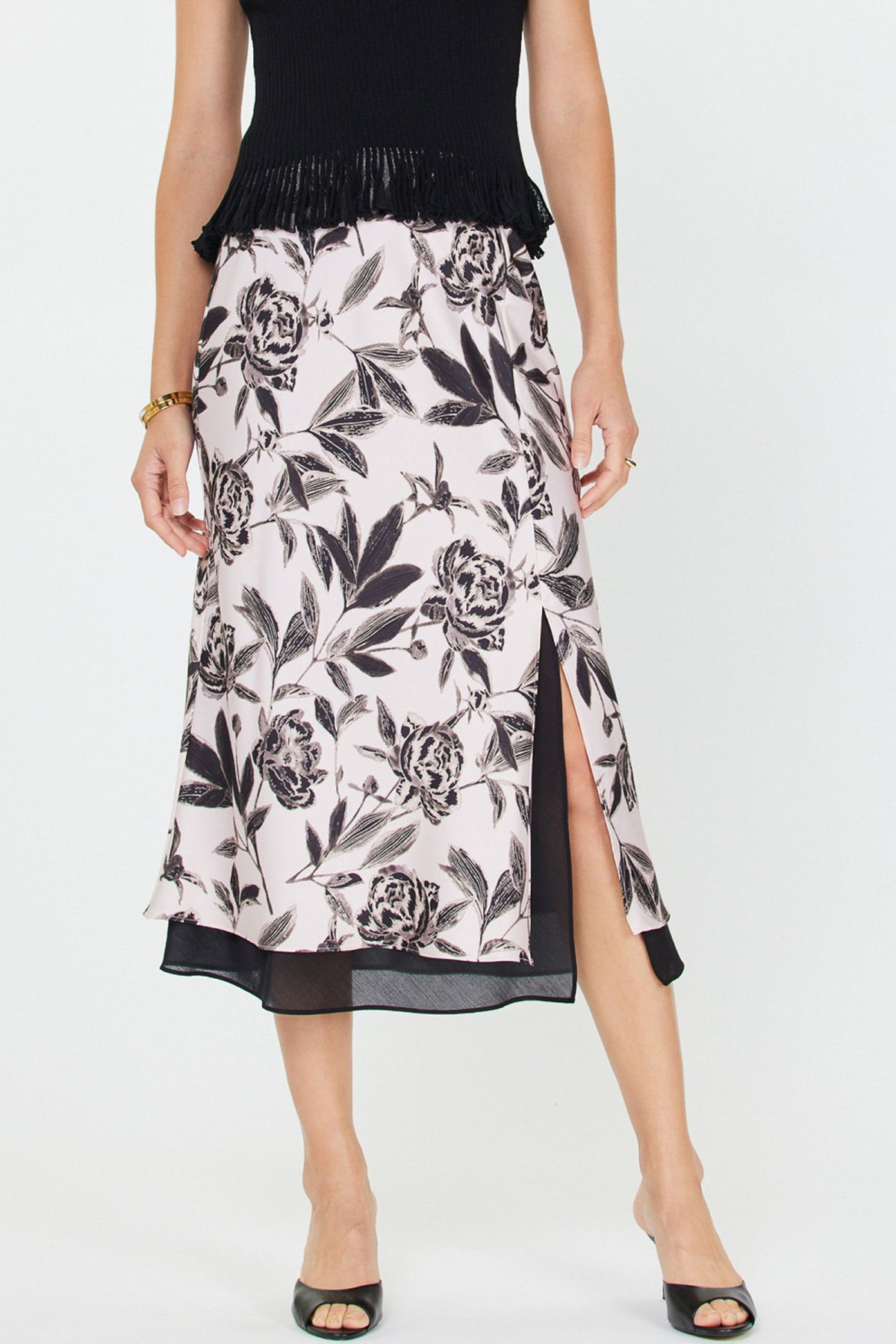 PRINTED MIDI SKIRT