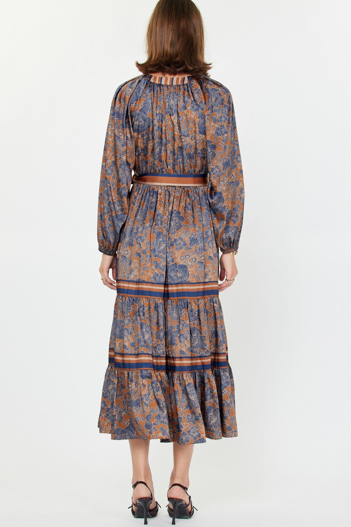 SPLIT NECK PRINT DRESS