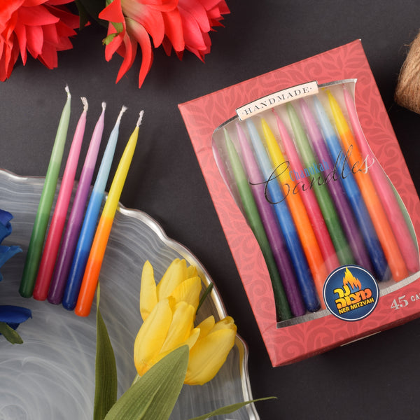 CHANUKAH CANDLES TRI COLOR