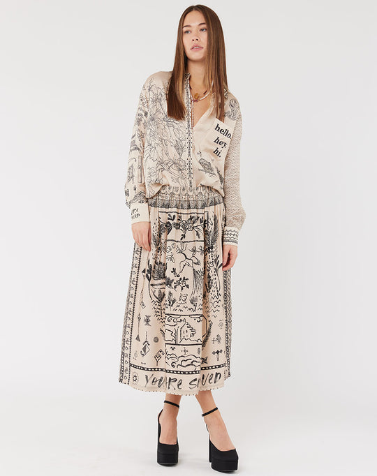 VANESSA PRINTED MIDI SKIRT