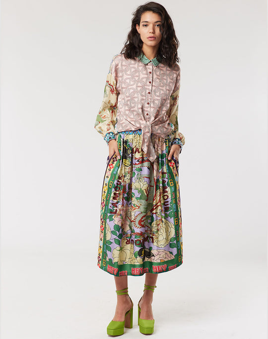 VANESSA PRINTED MIDI SKIRT