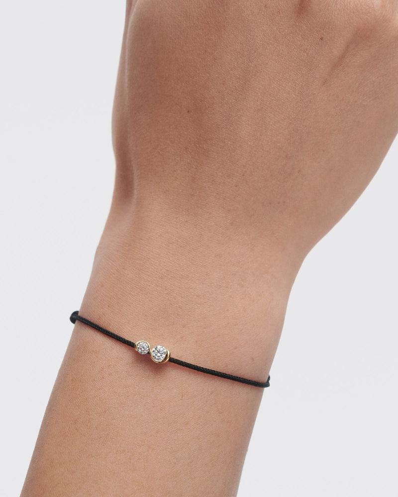 DAFNE DIAMOND CORD BRACELET BLACK