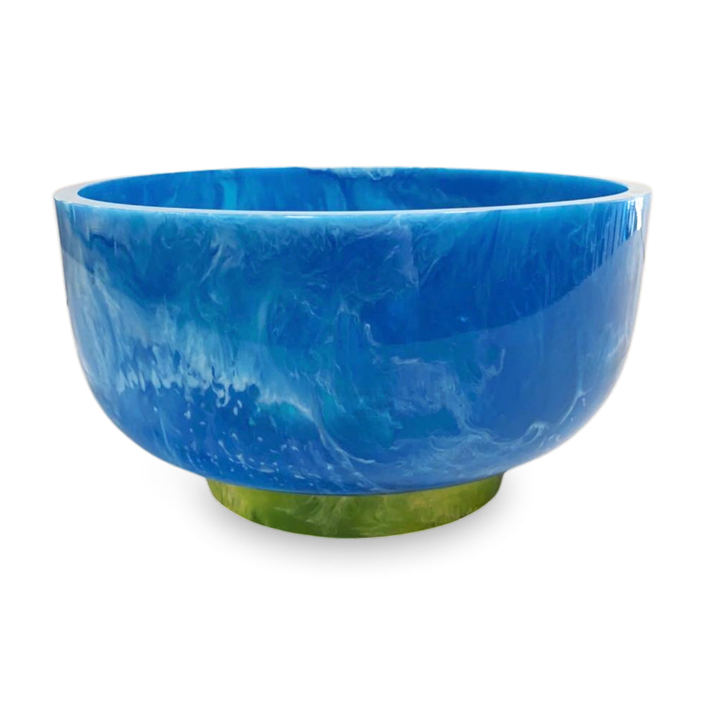 RIO LG BOWL WITH BASE BLUE/GRN