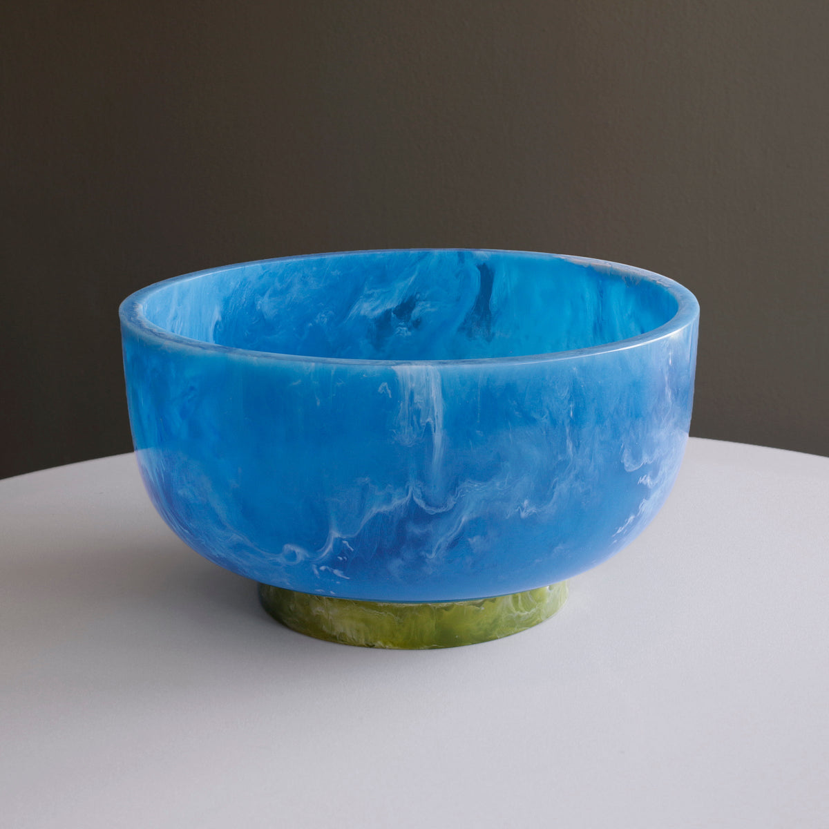 RIO LG BOWL WITH BASE BLUE/GRN
