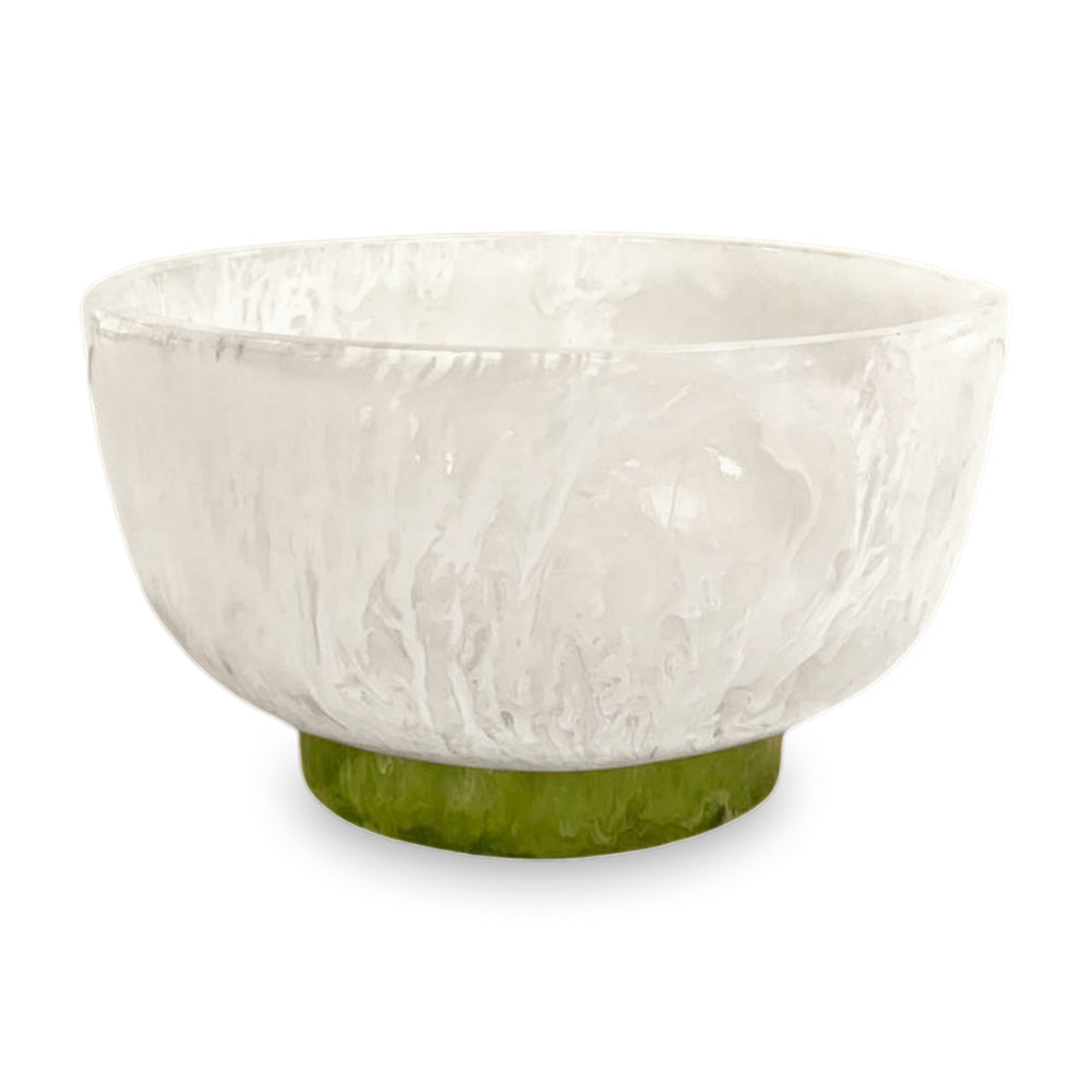 RIO SMALL BOWL WITH BASE WHT/GRN