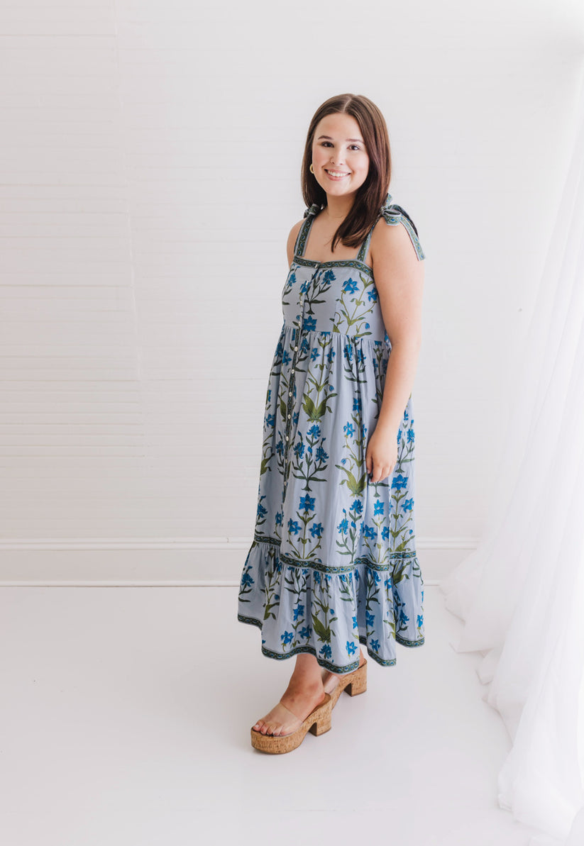 BUTTON UP MIDI DRESS