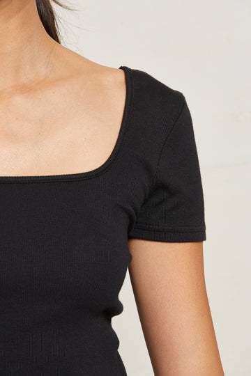 CHLOE LUX RIB SQ NECK CROP TOP
