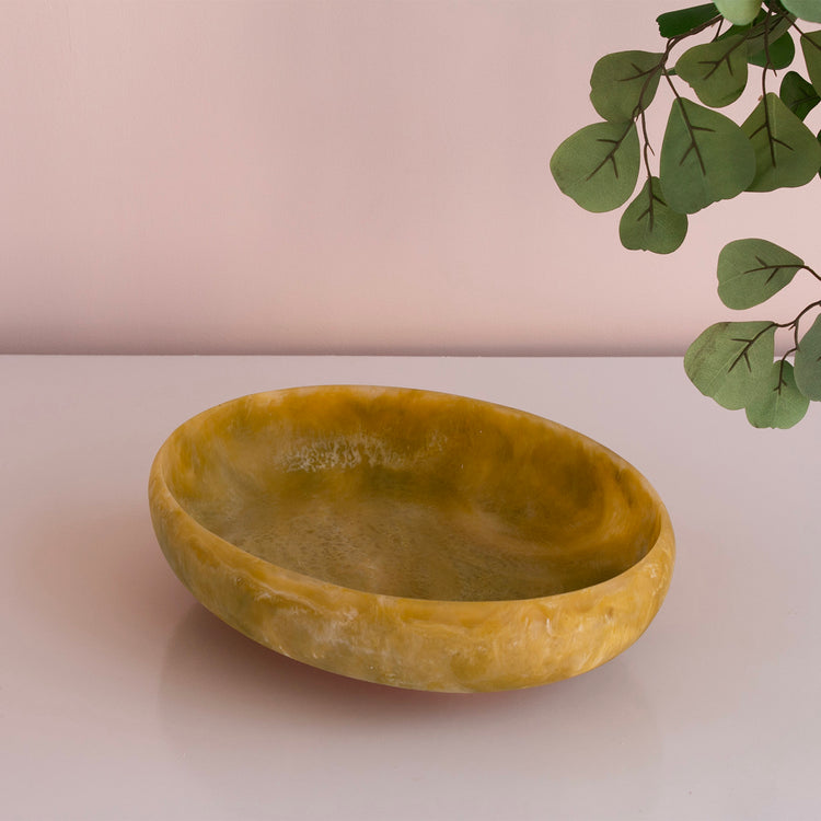 RESIN SORBET LARGE OVAL BOWL MATCHA
