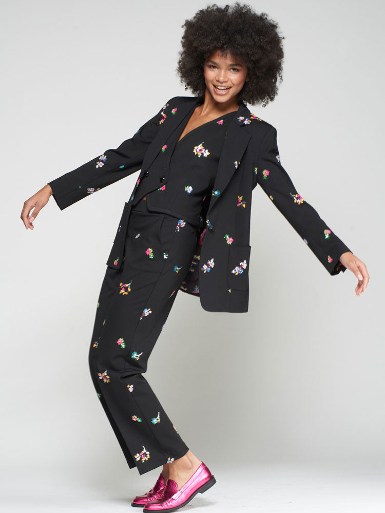 SPARKLE FLORAL BLAZER