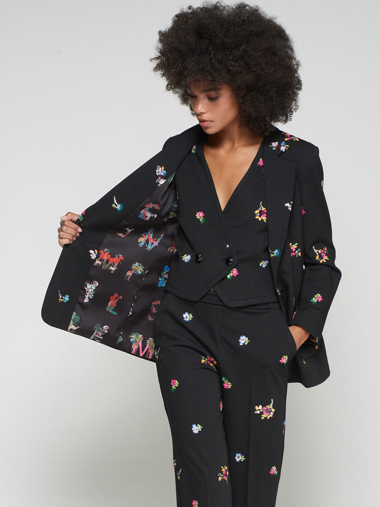 SPARKLE FLORAL BLAZER