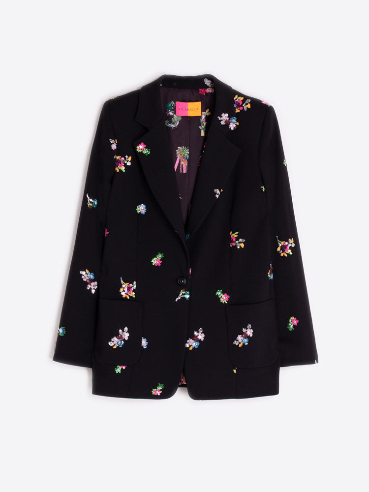 SPARKLE FLORAL BLAZER