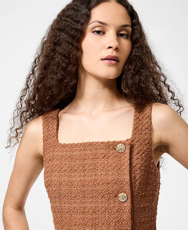 TWEED SQUARE NECK MINI