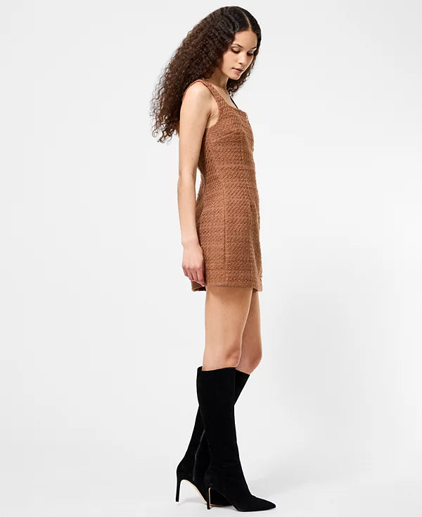 TWEED SQUARE NECK MINI