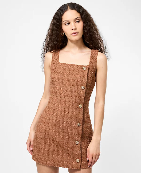 TWEED SQUARE NECK MINI