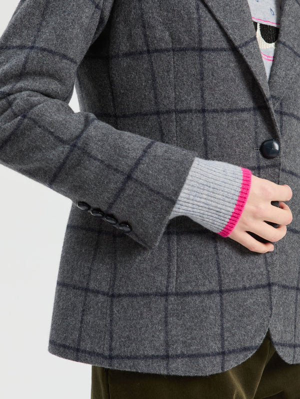SOFT PLAID BLAZER