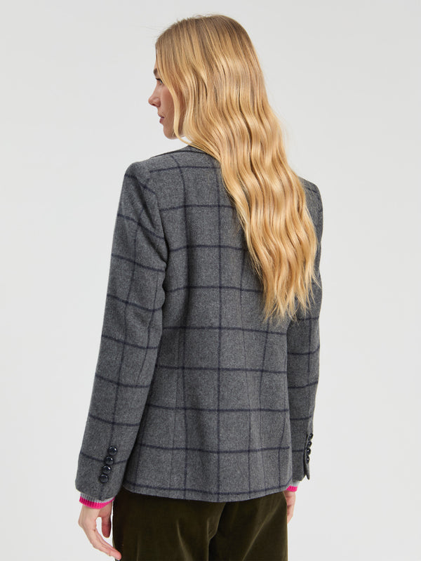 SOFT PLAID BLAZER