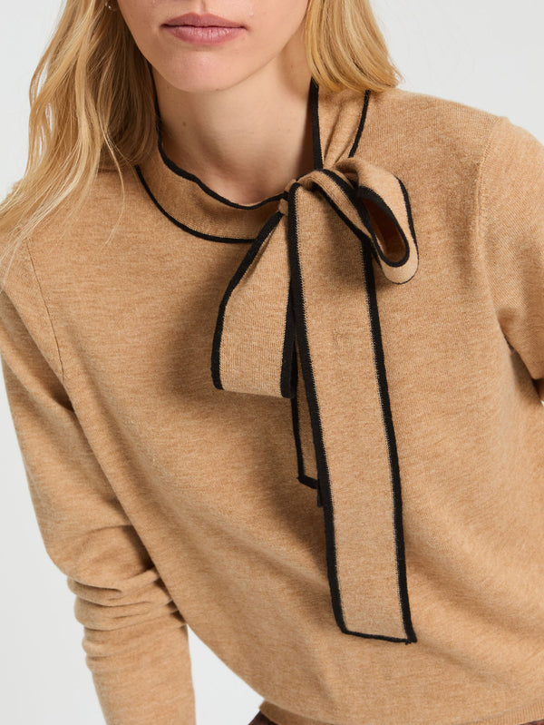 TIE NECK SWEATER