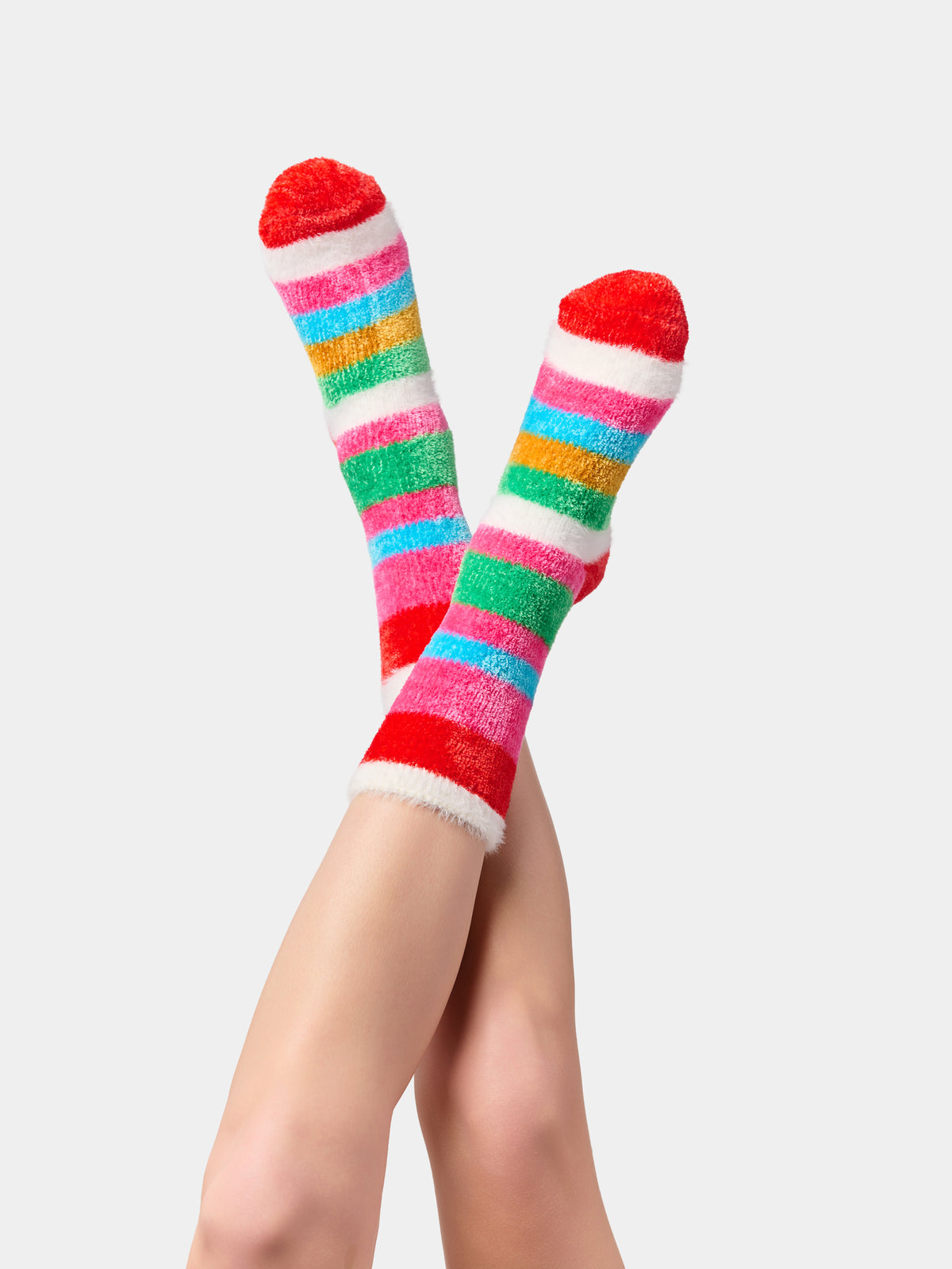 FUZZY STRIPE SOCKS